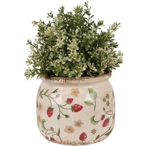 Clayre & Eef 6CE1632M Binnen Bloempot Beige Rood...