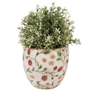 Clayre & Eef 6CE1634M Binnen Bloempot Beige Rood...