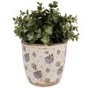 Clayre & Eef 6CE1638M Binnen Bloempot Beige Blauw Ø 14x13 cm