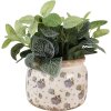 Clayre & Eef 6CE1639L Bloempot voor Binnen Beige Blauw Ø 20x15 cm