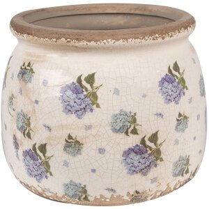 Clayre & Eef 6CE1639M Bloempot Beige Blauw Ø...