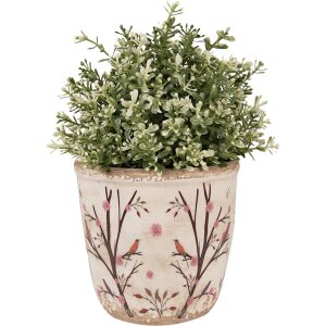 Clayre & Eef 6CE1641M Bloempot voor Binnen Beige Bruin Ø 14x13 cm