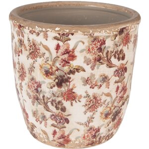 Clayre & Eef 6CE1649L Binnen Bloempot Beige Roze...