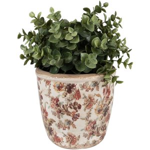 Clayre & Eef 6CE1649M Binnen Bloempot Beige Roze Ø 14x13 cm