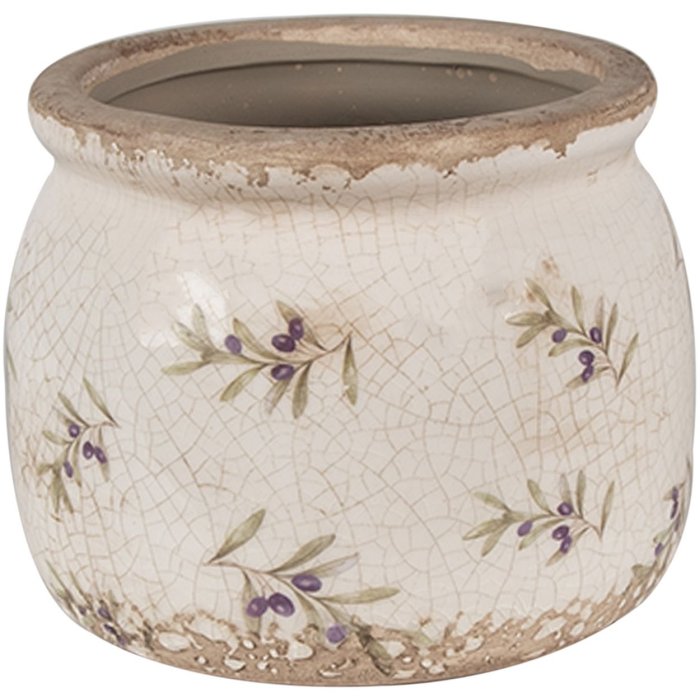 Clayre & Eef 6CE1670M Bloempot voor binnen Beige Ø 16x13 cm