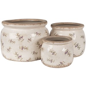 Clayre & Eef 6CE1670M Bloempot voor binnen Beige Ø 16x13 cm