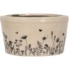 Clayre & Eef 6CEFAF0002M Bloempot voor binnen Beige, zwart Ø 16x9 cm