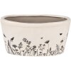 Clayre & Eef 6CEFAF0003L Bloempot voor binnen Beige, zwart 27x13x14 cm