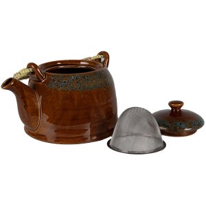 Clayre & Eef 6CETE0137 Theepot Bruin Ø 14x12 cm - 750 ml