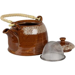 Clayre & Eef 6CETE0139 Theepot Bruin Ø 14x12 cm - 750 ml