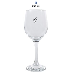 Clayre & Eef 6GL4400 Wijnglas Transparant Ø 8x17 cm - 250 ml