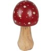 Clayre & Eef 6H2309M Decoratie Paddenstoel Rood, Bruin Ø 6x13 cm