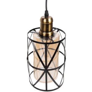 Clayre & Eef 6LMP756 Hanglamp Zwart Ø 35x110...