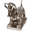 Clayre & Eef 6PR3861 Boekensteun Set van 2 Hond Zilverkleurig 36x12x19 cm