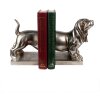 Clayre & Eef 6PR3861 Boekensteun Set van 2 Hond Zilverkleurig 36x12x19 cm