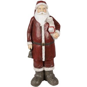 Clayre & Eef 6PR3913 Decoratie Kerstman Rood, Wit...