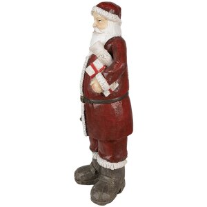 Clayre & Eef 6PR3913 Decoratie Kerstman Rood, Wit 18x14x46 cm