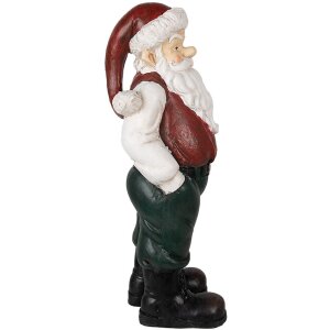 Clayre & Eef 6PR3914 Decoratie Kerstman Rood, Wit 26x25x51 cm