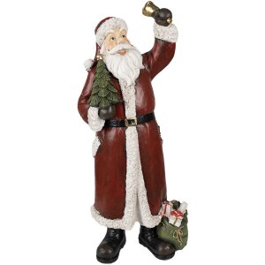 Clayre & Eef 6PR3915 Decoratie Kerstman Rood, Wit...