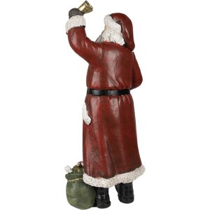 Clayre & Eef 6PR3915 Decoratie Kerstman Rood, Wit 22x15x51 cm