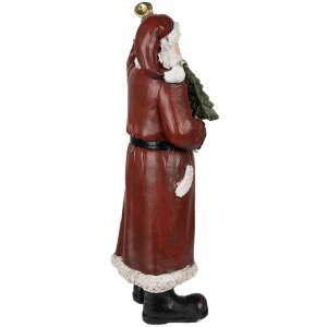 Clayre & Eef 6PR3915 Decoratie Kerstman Rood, Wit 22x15x51 cm