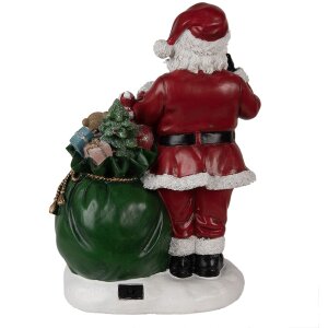 Kerstdecoratie Kerstman met sneeuwbol LED rood, wit, groen 26x16x36 cm