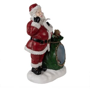 Kerstdecoratie Kerstman met sneeuwbol LED rood, wit, groen 26x16x36 cm