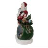 Kerstdecoratie Kerstman met sneeuwbol LED rood, wit, groen 26x16x36 cm