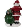 Kerstdecoratie Kerstman met sneeuwbol LED rood, wit, groen 26x16x36 cm