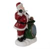 Kerstdecoratie Kerstman met sneeuwbol LED rood, wit, groen 26x16x36 cm