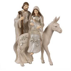 Clayre & Eef 6PR3929 Kerstdecoratie Kerstgroep Beige...