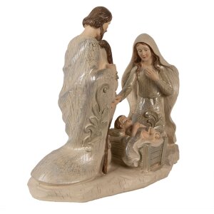 Clayre & Eef 6PR3930 Kerstdecoratie Kerstgroep Beige 27x13x23 cm