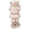 Clayre & Eef 6PR3933 Kerstversiering Beeldje Kerstman Roze 10x8x21 cm