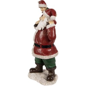 Clayre & Eef 6PR3936 Kerstversiering Beeldje Kerstman...