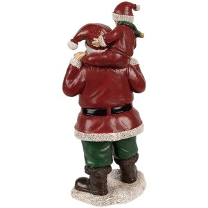 Clayre & Eef 6PR3936 Kerstversiering Beeldje Kerstman Rood 11x8x23 cm