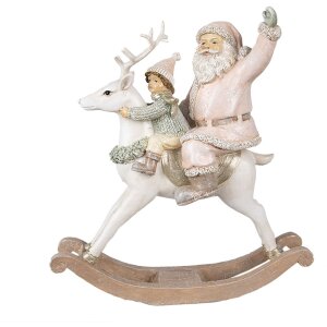 Clayre & Eef 6PR3939 Kerstversiering Beeldje Kerstman...