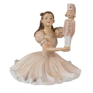 Clayre & Eef 6PR3944 Decoratieve Ballerina Roze Wit...