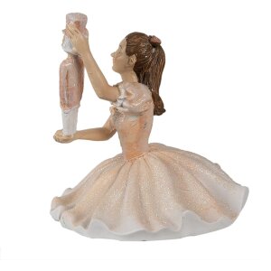 Clayre & Eef 6PR3944 Decoratieve Ballerina Roze Wit...