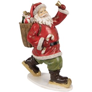 Clayre & Eef 6PR3947 Kerstman Decoratie Rood 14x11x20 cm