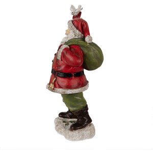 Clayre & Eef 6PR3948 Kerstversiering Beeldje Kerstman Rood 13x10x23 cm