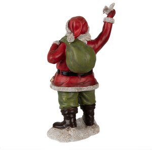 Clayre & Eef 6PR3948 Kerstversiering Beeldje Kerstman Rood 13x10x23 cm