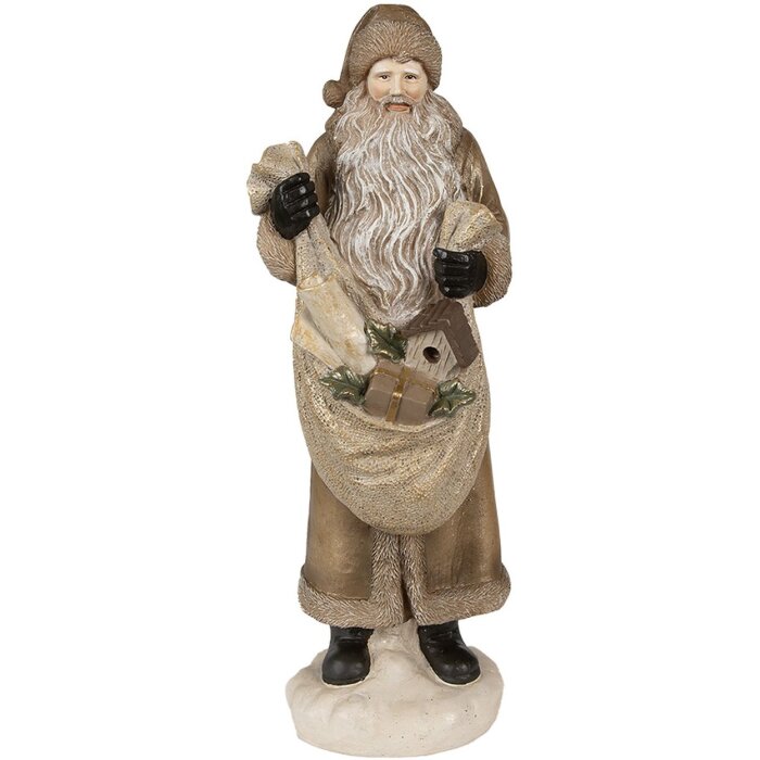 Clayre & Eef 6PR3952 Kerstdecoratie staande afbeelding kerstman 11x11x30 cm