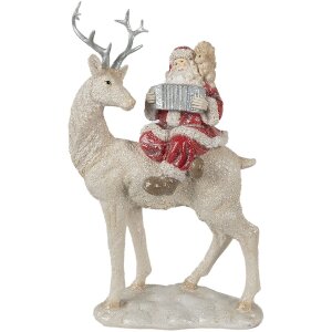 Clayre & Eef 6PR3955 Kerstversiering Beeldje Kerstman...