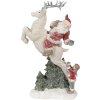 Clayre & Eef Kerstversiering Beeldje Kerstman Rood Wit 19x10x33 cm