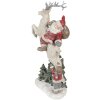 Clayre & Eef Kerstversiering Beeldje Kerstman Rood Wit 19x10x33 cm