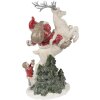 Clayre & Eef Kerstversiering Beeldje Kerstman Rood Wit 19x10x33 cm