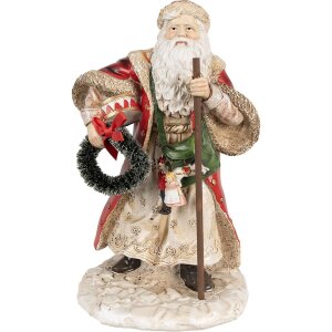 Clayre & Eef 6PR3970 Kerstversiering Beeldje Kerstman...