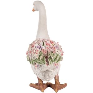 Clayre & Eef 6PR4896 Decoratie Gans Wit Roze 37x22x45 cm