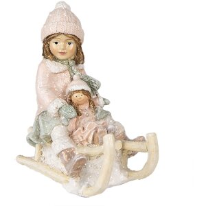 Clayre & Eef 6PR4911 Kerstdecoratie Beeldje Kind Roze...