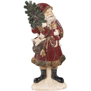 Clayre & Eef 6PR4925 Kerstversiering Beeldje Kerstman...